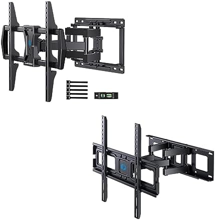 Pipishell Full Motion TV Wall Mount for Most 37-75 inch TVs up to 100 lbs, Wall Mount Bracket with Dual Articulating Arms, Swivel, Tilt, Dual Articulating Arms Swivel Extension Tilt Rotation TV Mount.