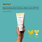 MyCHELLE Dermaceuticals Replenishing Solar Defense Body Lotion SPF 50 (6 Fl Oz) - Moisturizing Reef Safe Sunscreen with Coconut Oil and Shea Butter - Water Resistant for 80 Minutes