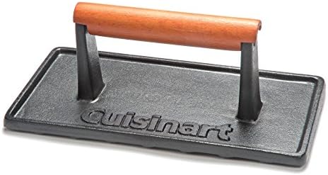 Cuisinart CGPR-221 Cast Iron Grill Press (Wood Handle), Weighs 2.1-pounds