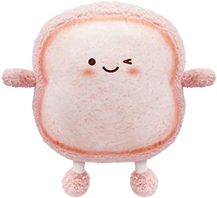 Toast Bread Pillow Funny Food Plush Toy Pillows Small Cute Stuffed Plush Toast Sofa Pillow (Toast Bread, Pink)