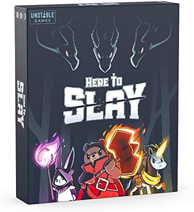 Unstable Games - Here To Slay Base Game - Adventure RPG Dice Rolling Card Game For Teens, Adults - 2-6 Players, Hand Management