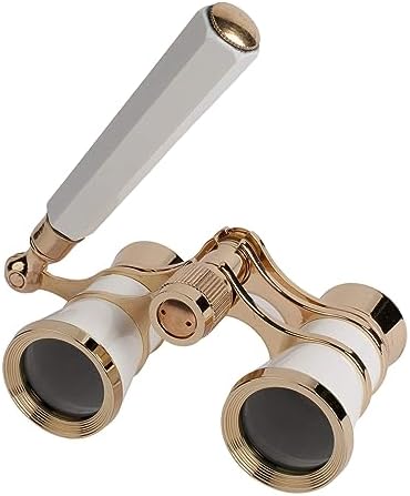Marsrut Ultra HD 3X25 Opera Theatre Binocular Glasses with Handle - White Color Telescope to View Theater, Horse Racing & Concerts | Lightweight Binoculars for Men & Women| Included Accessory Kit