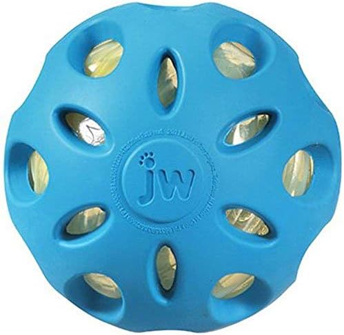 JW Pet Crackle Heads Crackle Ball Crunchy Noise Chew Fetch Toy for Dogs, Assorted Colors, Large 4' Diameter