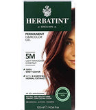 Herbatint Permanent Haircolor Gel, 5M Light Mahogany Chestnut, Alcohol Free, Vegan, 100% Grey Coverage - 4.56 oz