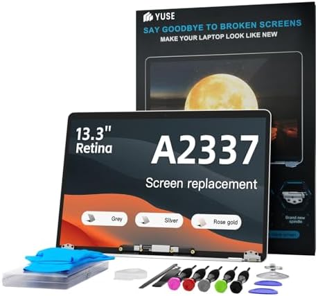 YUSE A2337 Screen Replacement 13.3” for MacBook Air 2020 Year M1 Retina, EMC 3598 MGN63 MGN93 MGND3 MGN73 MGNA3 MGNE3 A Full LED LCD Display Assembly 2560x1600 (Rose Gold)