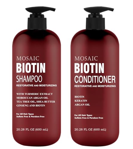 Biotin Volumizing Shampoo and Conditioner Set for Thinning Hair and Regrowth - Ultimate Anti Hair Loss, Thickening Growth Treatment Care for Men & Women