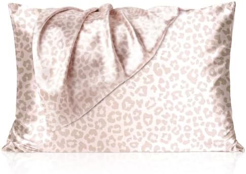 Yanibest 2 Pack Leopard Satin Pillowcase, Silk Pillow Cases for Hair and Skin with Zipper, Queen Pillow Cases Set of 2 for 20"x30", Exquisite Packaging for Women Men