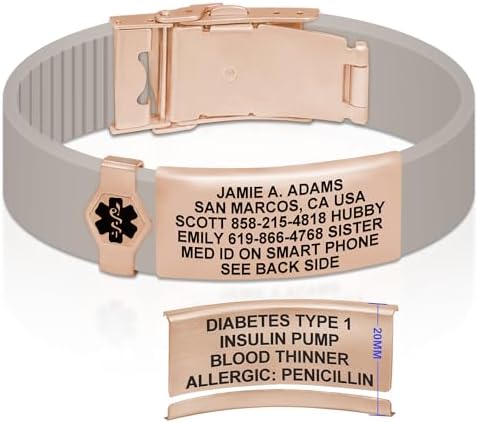 Divoti Custom Engraved Medical Alert ID Bracelet – Dual-Sided Laser Etching, Silicone Wristband, Stainless Steel Security Clasp – Adjustable & Trim-to-Fit – Emergency Medical Info Band for Men & Women