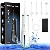 Miklife Water flosser Cordless, Dental Flossers USB Rechargable Teeth Flosser, Professional Electric Portable Oral Irrigator with 4 Modes White