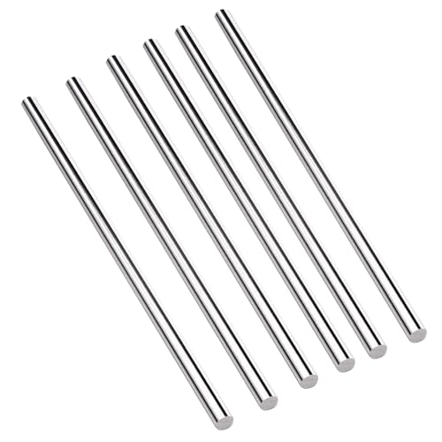 16 inches Long 1/4" Diameter 304 Stainless Steel Solid Round Rod for，Metal Solid Shaft Rods，for DIY Craft & Metal Working - 6pcs