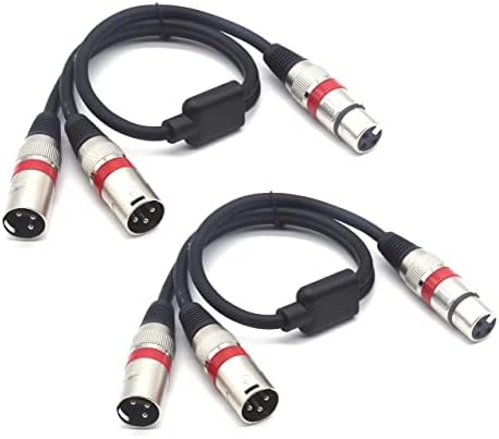 SiYear Balanced XLR Splitter Cable - XLR Female to Dual XLR Male 3 Pin Patch Y Cable Microphone Splitter Cord Audio Adapter (50CM-2PACK)