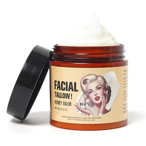 Beef Tallow Balm for Skin Care(4.23 oz/120g), Whipped Beef Tallow Face Moisturizer Cream, Grass Fed Organic Beef Tallow Skin Butter for Face Body Lotion