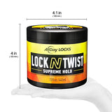 AllDay Locks Lock N Twist | Locking Gel, Re-Twist Locks, Supreme Hold | Smooths & Tames Frizz, Flake Free, Soft Finish | 15 Oz