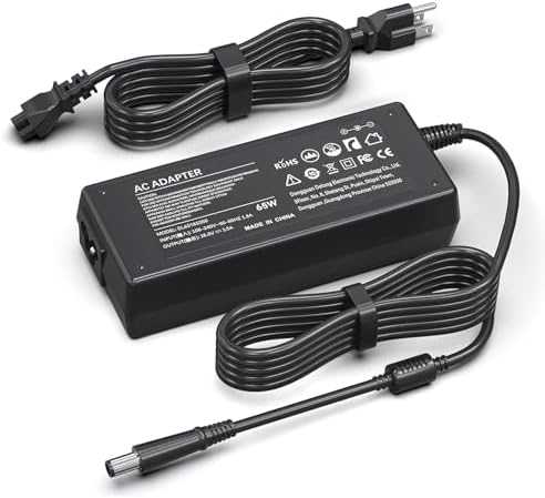 Laptop Charger for HP Pavilion G6 G7 DV6 DV5 DV4 G72 G71 G60 G61 G62 DM4, HP 2000, EliteBook 8440P 8460P 8460W, Probook 4320S 4420S 4430S, 4440S 4510S Notebook 65W 18.5V 3.5A Power Supply Cord