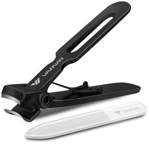 Nail Clippers for Thick Nails, 16mm Wide Jaw Opening Oversized Toenail Clippers Cutter with Sharp Curved Blade and Nail File, Heavy Duty Stainless Steel Fingernail Clippers for Seniors Elderly