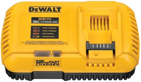 DEWALT Battery Charger, 20V + Flexvolt Fast Charger (DCB1112)