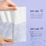 PoeticEHome Cotton Tissue Dry Wipes - Extra Thick Biodegradable Facial Cleansing Towel Disposable Wash Cloth for Makeup Cleaning 4 PACK