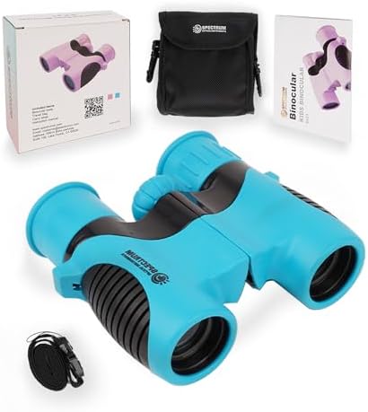 SpectrumOI Binocular for Kids,8x21 Kid Binoculars, Binoculars for Kids 8-12, Toy Binoculars for Kids 5-7, Blue Binocular