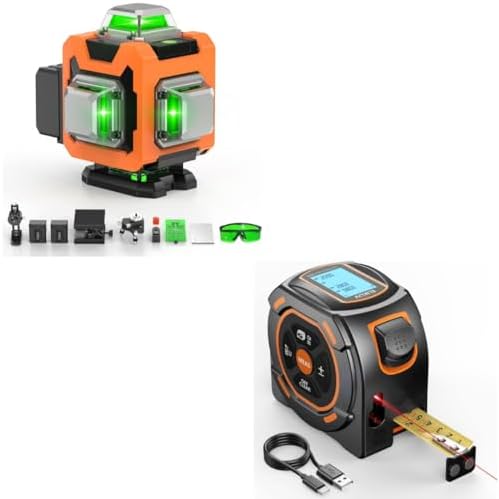 Elikliv 4D Laser Level 360 Self Leveling & 197Ft Laser Tape Measure