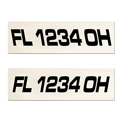 Kayak Boat Watercraft Registration Hull Numbers Vinyl Decal Sticker Set of 2 Decals (Black)