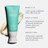 VIRTUE Recovery Conditioner 2 FL OZ | Alpha Keratin Hydrates, Softens, Renews Hair | Sulfate Free, Paraben Free, Color Safe, Vegan