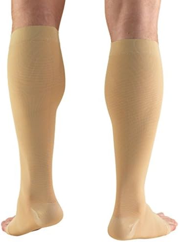 Truform Short Length 30-40 mmHg Compression Stockings for Men and Women, Reduced Length, Open Toe, Beige, X-Large