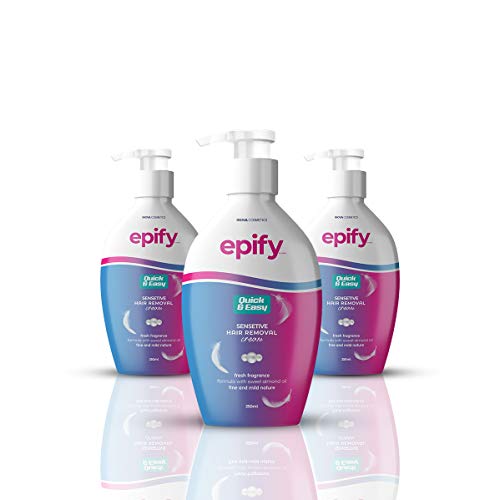 Epify Hair Removal Cream, Intimate/Private Hair Removal Cream for Men and Women, Private Area, Pubic & Bikini Hair Removal Cream, Sensitive Skin, (Pack of 3)