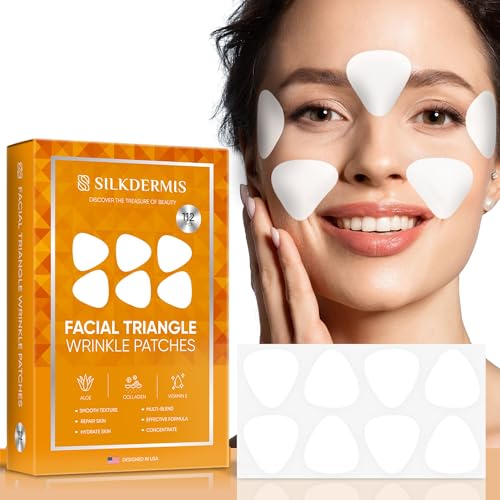 Forehead Wrinkle Patches with Triangle: Anti Wrinkle Patches -Facial Patches for Wrinkle with Aloe, Collagen, Vitamin E with 112pcs