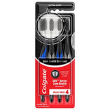 Colgate Gum Health Charcoal Adult Manual Toothbrush, Ultra Soft, 4 Pack