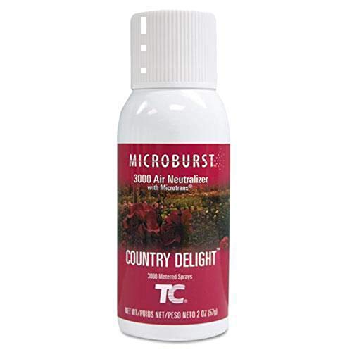 Rubbermaid Commercial Products Microburst 3000 Aerosol Air Freshener Refill, Country Delight, Automatic Odor Control System, for Restrooms in Restaurants/Hotels/Schools/Airports/Offices