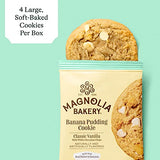 Magnolia Bakery Classic Vanilla Banana Pudding Cookies with White Chocolate Chips, 2 Ounce (Pack of 4), Soft-Baked, Vanilla Wafers, White Chocolate Chips, Banana Pudding, Individually Wrapped