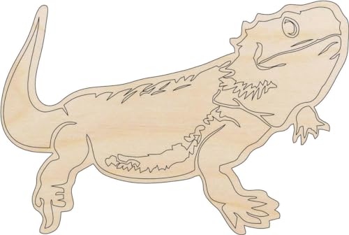 Lizard Bearded Dragon - Laser Cut Out Unfinished Wood Craft Shape REP55 12" / 1/4" thick