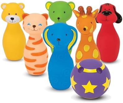 Melissa & Doug K's Kids Bowling Friends Play Set and Game With 6 Pins and Convenient Carrying Case