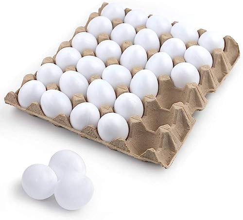 SallyFashion 30 PCS White Plastic Eggs Paintable Fake Eggs for Crafts, Easter Hunts, Basket Fillers, Gift and Party Favor