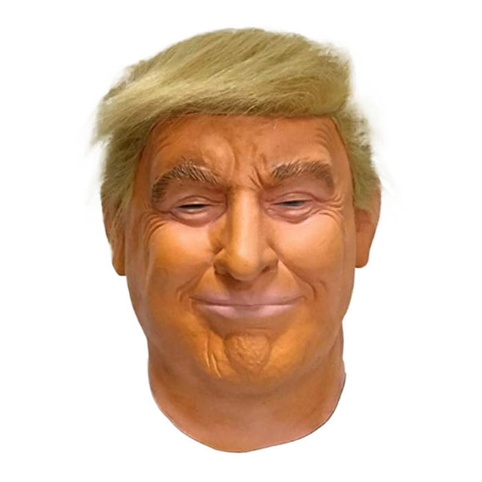 Yuulibux Funny Donald Trump Mask with Realistic Features Ideal for Halloween Party and Cosplay (Hairy)