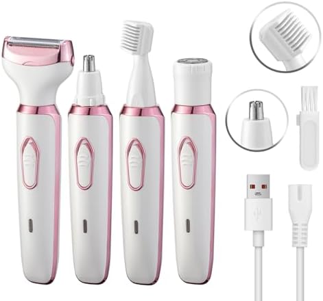 Electric Razor for Women 4 in 1 Rechargeable Painless Body Razors and Facial Hair Remover for Bikini Leg Body Face Underarm