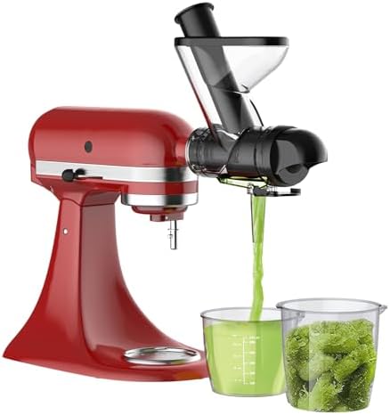 Masticating Juicer Attachment for KitchenAid Stand Mixer, Juicer Machine for Kitchenaid Mixer Attachments, Cold Press Juicer with Dual Mouth Feed Chute for KitchenAid mixer Attachments