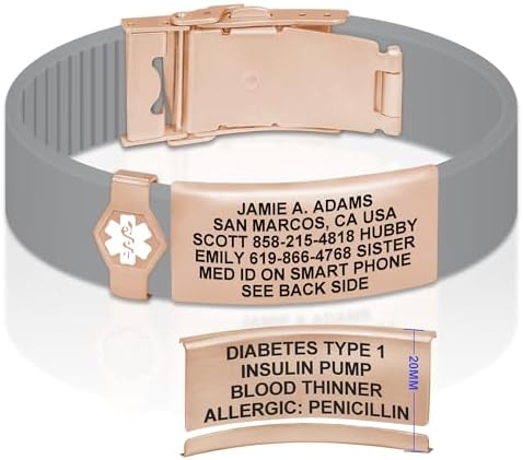 Divoti Custom Engraved Medical Alert ID Bracelet – Dual-Sided Laser Etching, Silicone Wristband, Stainless Steel Security Clasp – Adjustable & Trim-to-Fit – Emergency Medical Info Band for Men & Women