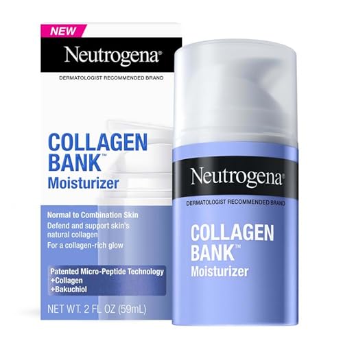 Neutrogena Collagen Bank Face Moisturizer, Daily Anti-Aging Face & Neck Collagen Cream with Bakuchiol, Face Lotion to Support Skin’s Natural Collagen for Visibly Plump Skin, 2 fl. oz