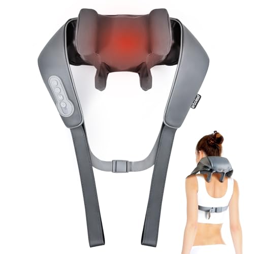 arboleaf Neck Massager for Pain Relief Deep Tissue, Shiatsu Neck and Shoulder Massager with Heat, Hands-Free, Cordless, Gift for Men Women