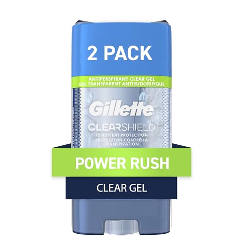 Gillette Clear Gel Power Rush Anti-Perspirant Deodorant, 3.8 Oz, Pack of 2