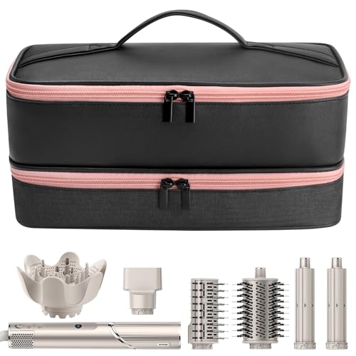 Travel Carrying Case for Hair Dryer for Shark FlexStyle Hair Dryer Bag Double-Layer Beauty Styler Organizer Hair Tool Storage Bag Hairdryer Accessories Black Case