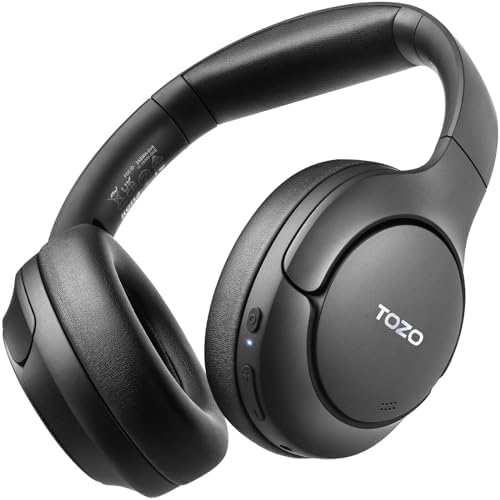 TOZO HT2 Hybrid Active Noise Cancelling Headphones, Wireless Over Ear Bluetooth Headphones, 60H Playtime (Renewed)