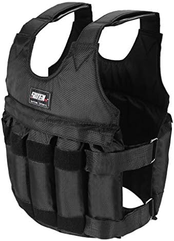Weighted Vest for Men Workout - Adjustable Weight Vests 20lbs/ 30lbs/ 40lbs/ 50lbs/ 100lbs Max Loading 110lbs Workout Equipment for Training Running Jogging Cardio for Men Women Kids (Black Vest)