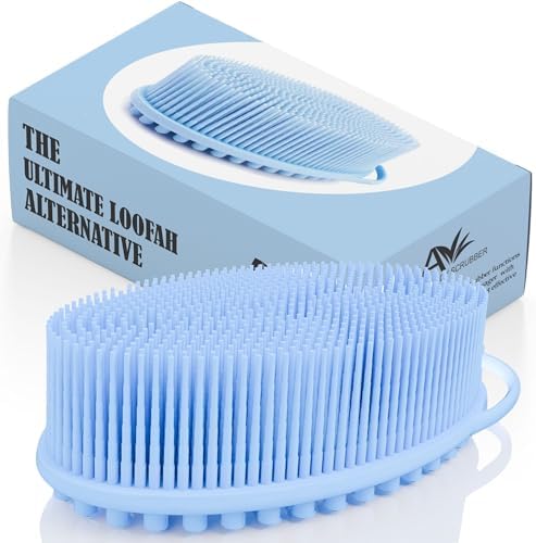 Avilana Silicone Body Scrubber – Dual-Sided Silicone Loofah for Shower, Body Scrubber for Men & Women, Gentle Loofa Alternative, Easy-to-Clean Silicone Body Scrubber Exfoliator