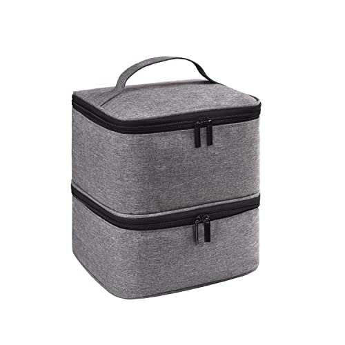 Nail Polish Organizer Bag Nail Polish Organizer Bag,Double-Layer Nail Polish Storage and Nail Dryer Case,Holds 30 Bottles Grey (15 ml)