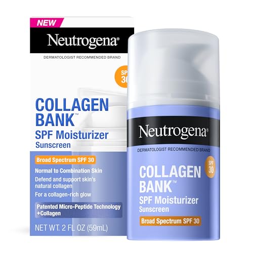 Neutrogena Collagen Bank Face Moisturizer with SPF 30 Sunscreen, Daily Anti-Aging Face & Neck Collagen Cream with Micro-Peptides & SPF to Support & Protect Skin’s Natural Collagen, 2 fl oz