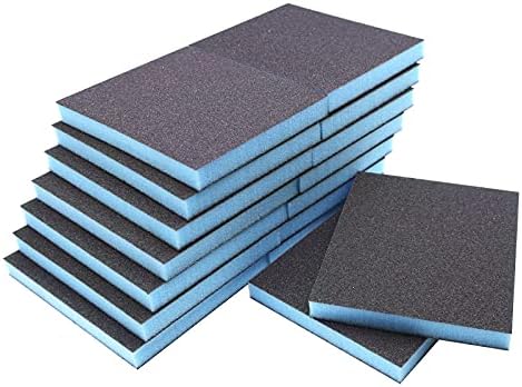 16Pcs 100 Grit Sanding Sponge, Jamiikury Medium Sanding Blocks Washable and Reusable, Wet Dry Sandpaper Sponge for Wood Metal FurniturePaint and Drywall
