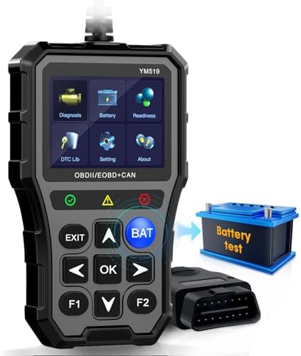 AMTIFO OBD2 Scanner with Battery Tester - Diagnostic Tool for Cars, Check Engine Light & Emissions Readiness, Real-Time Date, Plug & Play, Multilingual, Support All Vehicles