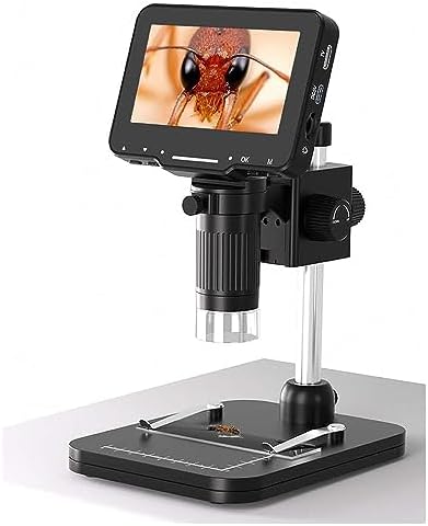 4.3 Coin Microscope, 1080P HD, 4.3" LCD Digital Microscope for Coin Collection,50X-1000X Coin Magnifier, Buile in 8 Adjustable LED Lights, Coin Error Observation. LP043H